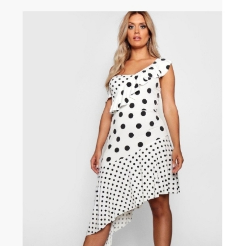 Black and white polka dot dress